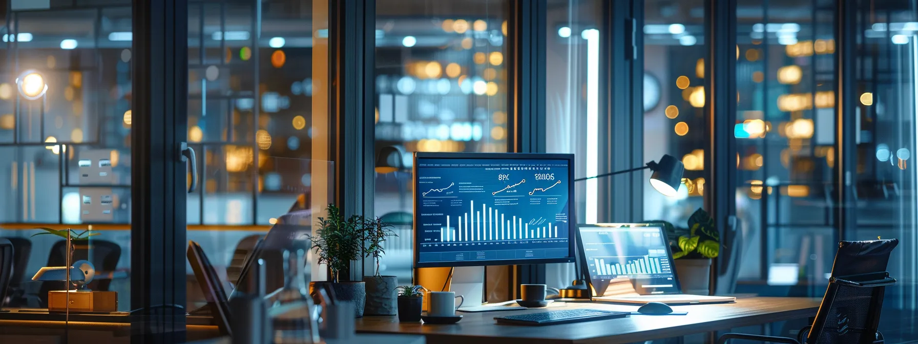 a modern office setting illustrates professionals analyzing data on ai-driven search algorithms.