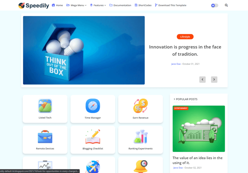 Speedily Blogger Template
