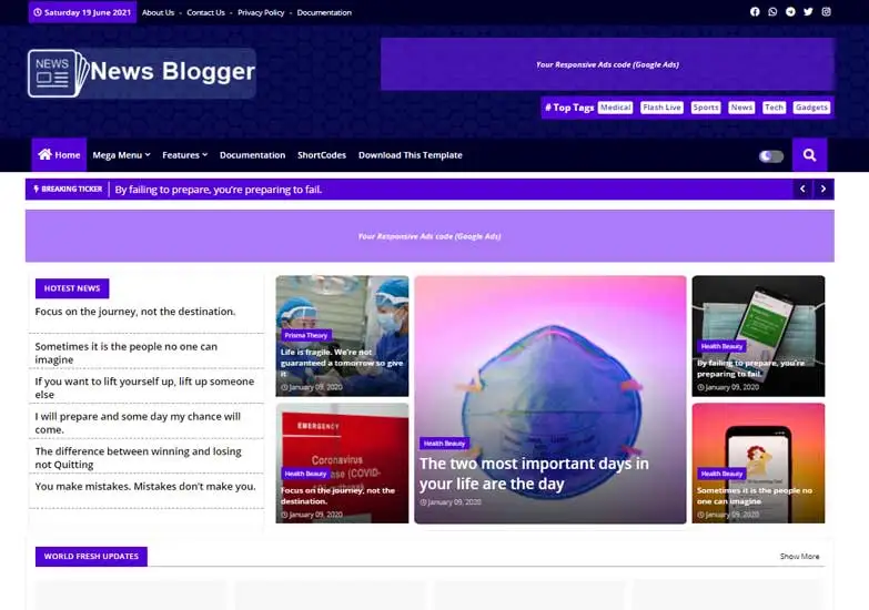 News Blogger Blogger Template