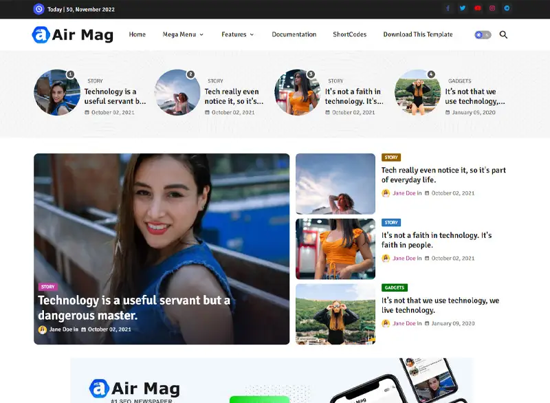 Air Mag Blogger Template